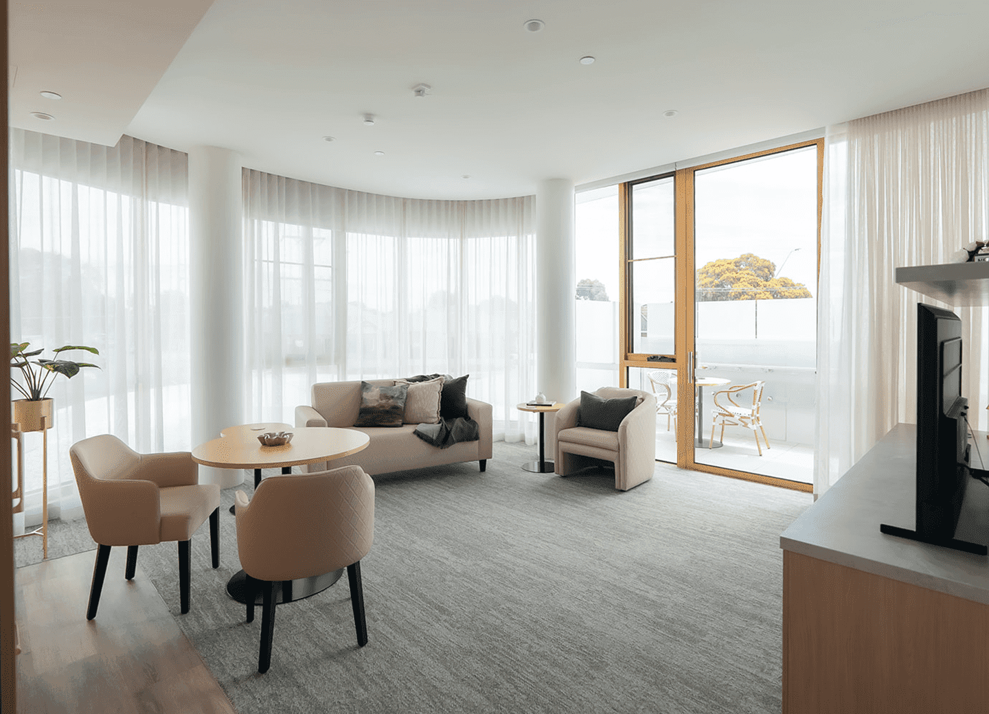 Suite Living Area with Balcony